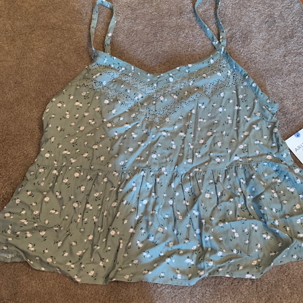 JcPenny floral green tank